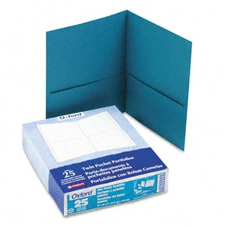 Esselte Pendaflex Esselte Pendaflex 57555 Twin-Pocket Portfolio  Embossed Leather Grain Paper  Teal 57555